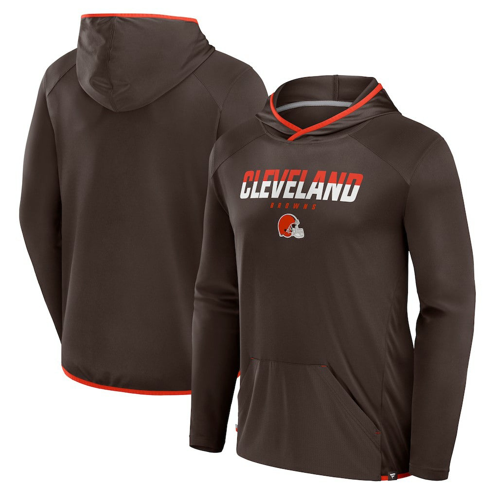 Fanatics Cleveland Browns Transitional Defender Hoodie Long Sleeve T-Shirt Brown
