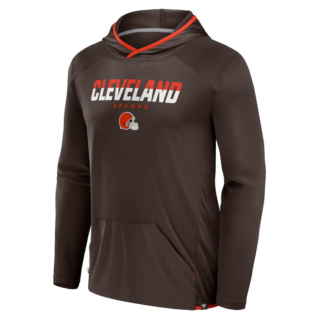 Fanatics Cleveland Browns Transitional Defender Hoodie Long Sleeve T-Shirt Brown