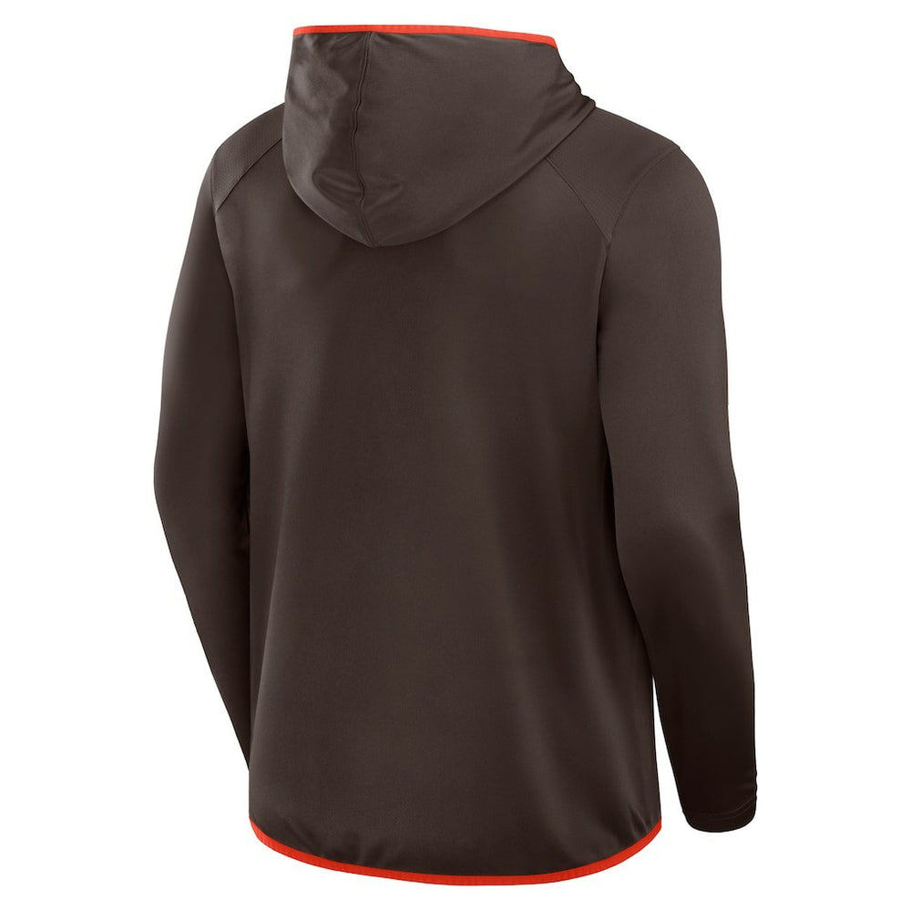 Fanatics Cleveland Browns Transitional Defender Hoodie Long Sleeve T-Shirt Brown