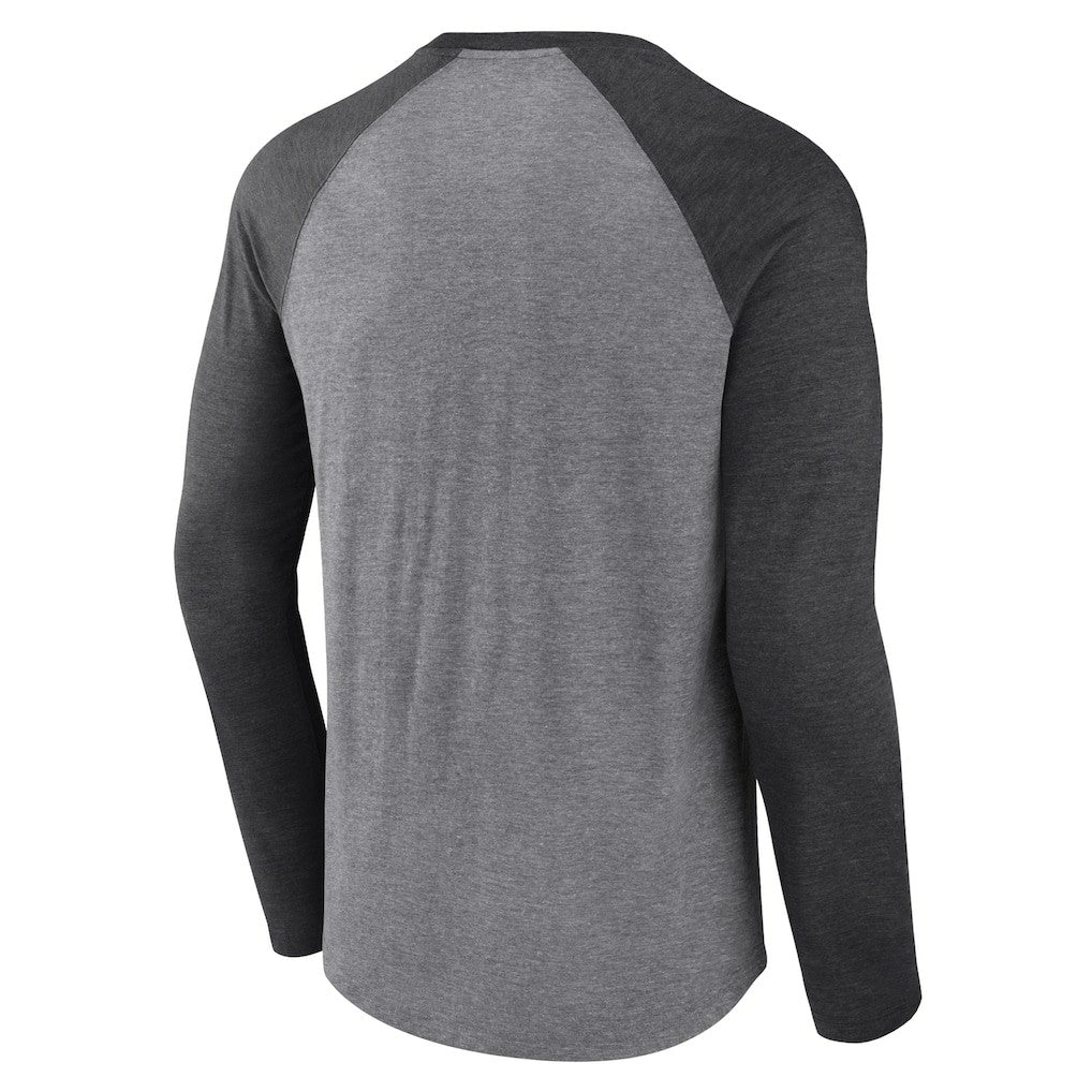 Fanatics Cleveland Browns Tri-Blend Raglan Long Sleeve T-Shirt Heather Gray/Charcoal