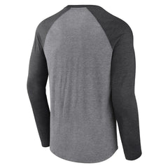 Fanatics Las Vegas Raiders Tri-Blend Raglan Long Sleeve T-Shirt Heather Gray/Charcoal