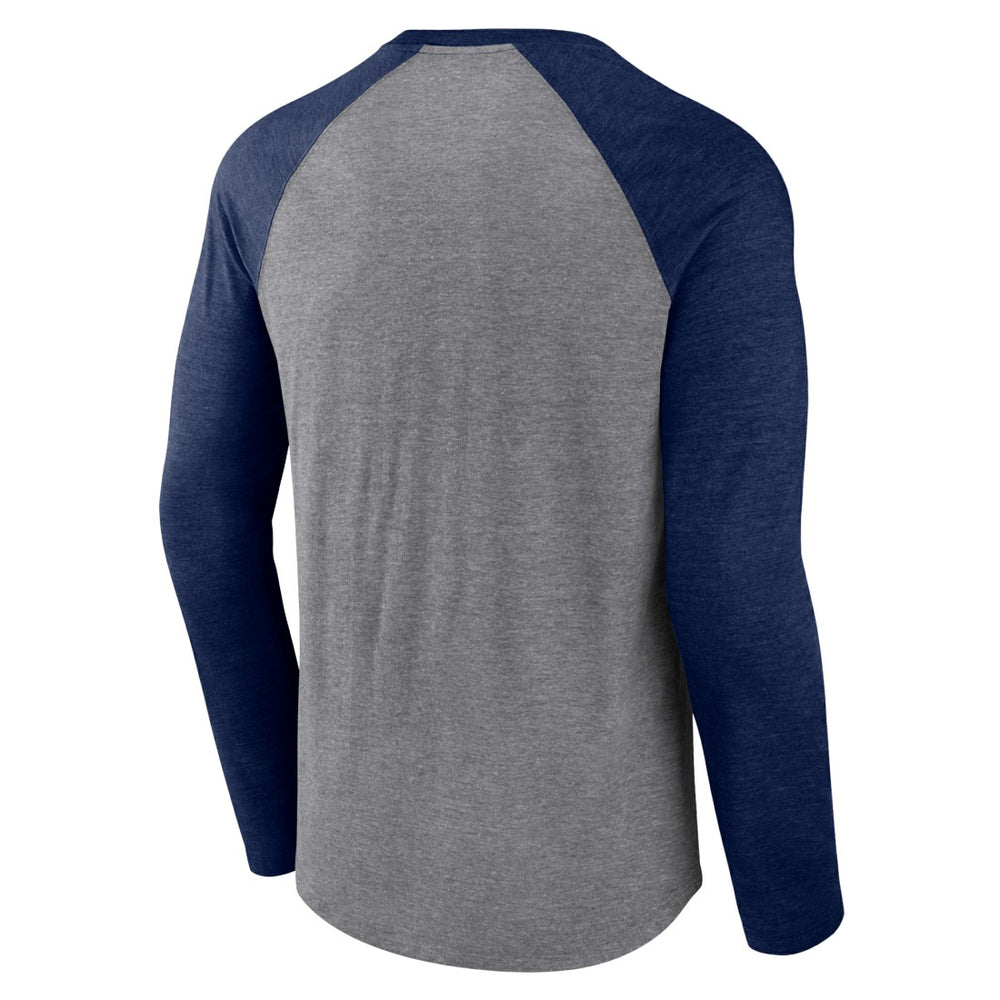 Fanatics Tennessee Titans Tri-Blend Raglan Long Sleeve T-Shirt Heather Gray/Navy