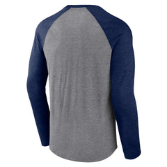 Fanatics Tennessee Titans Tri-Blend Raglan Long Sleeve T-Shirt Heather Gray/Navy