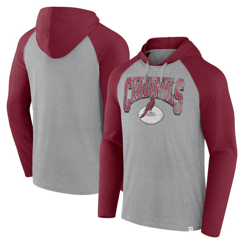 Fanatics Arizona Cardinals Under Center Long Sleeve Hoodie T-Shirt Gray/Cardinal