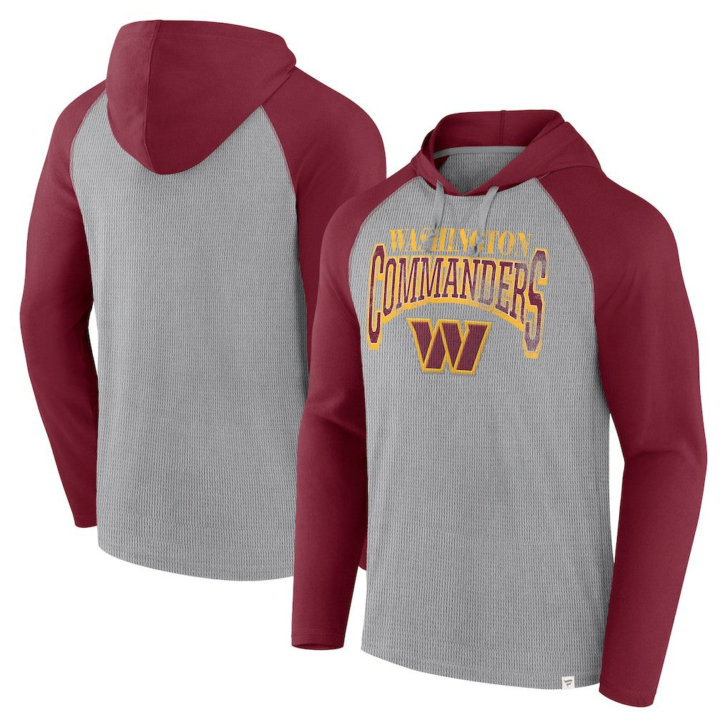 Fanatics Washington Commanders Under Center Long Sleeve Hoodie T-Shirt Gray/Burgundy