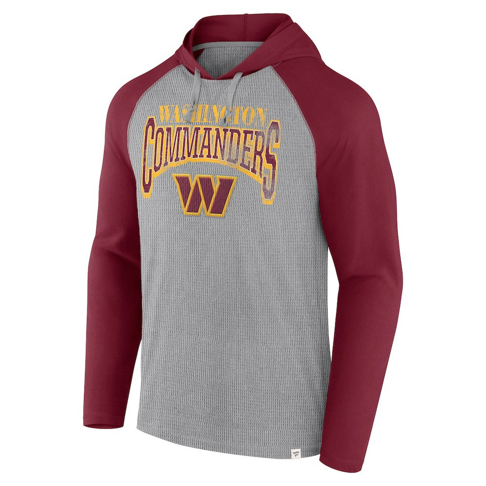 Fanatics Washington Commanders Under Center Long Sleeve Hoodie T-Shirt Gray/Burgundy
