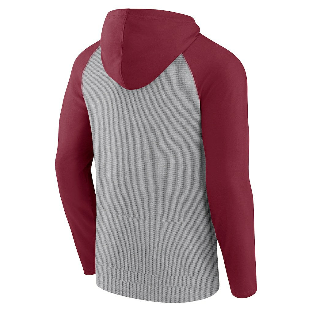 Fanatics Washington Commanders Under Center Long Sleeve Hoodie T-Shirt Gray/Burgundy