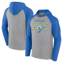 Fanatics Los Angeles Chargers Under Center Long Sleeve Hoodie T-Shirt Gray/Powder Blue
