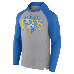 Fanatics Los Angeles Chargers Under Center Long Sleeve Hoodie T-Shirt Gray/Powder Blue