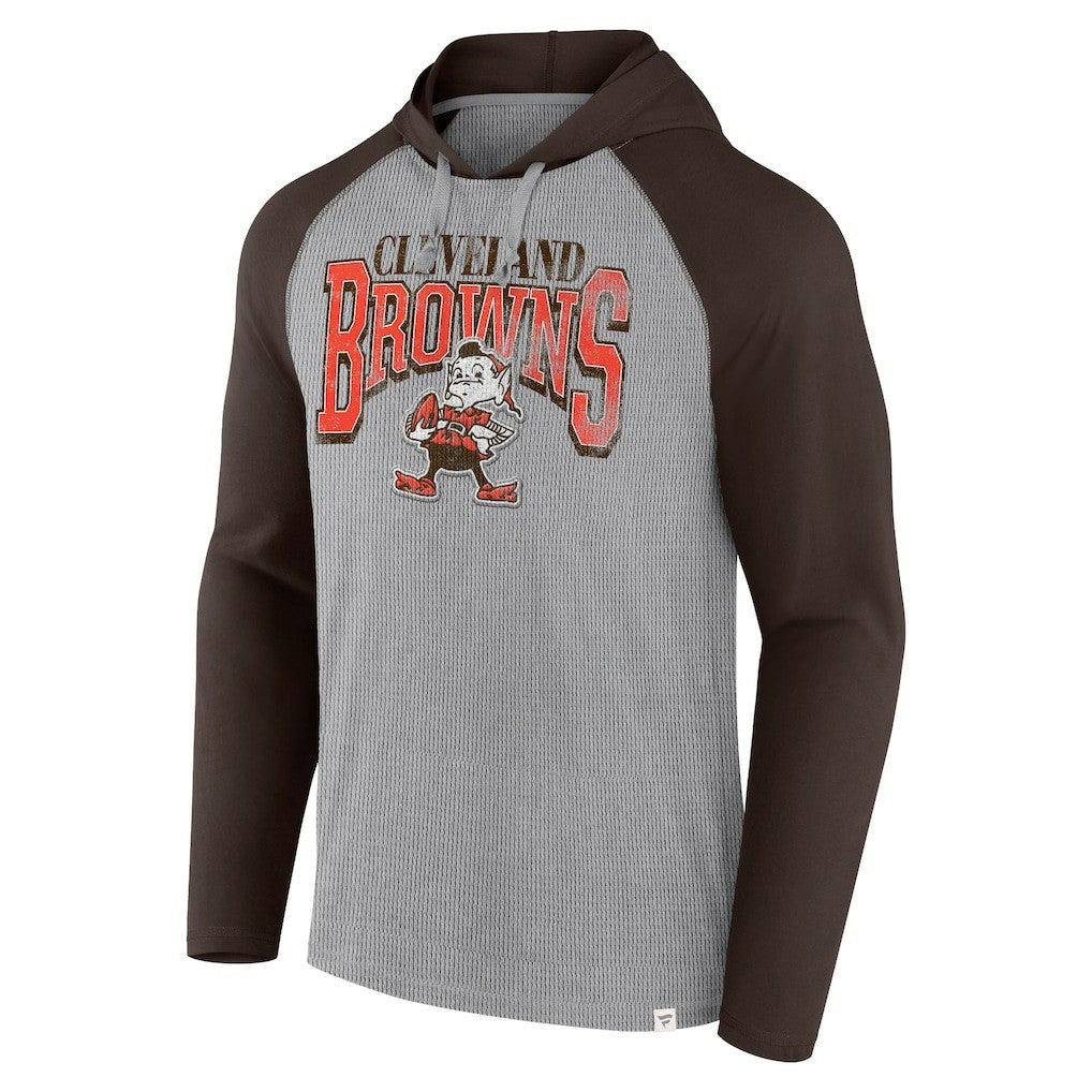 Fanatics Cleveland Browns Under Center Long Sleeve Hoodie T-Shirt Gray/Brown
