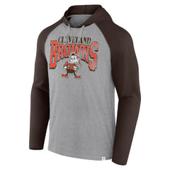 Fanatics Cleveland Browns Under Center Long Sleeve Hoodie T-Shirt Gray/Brown