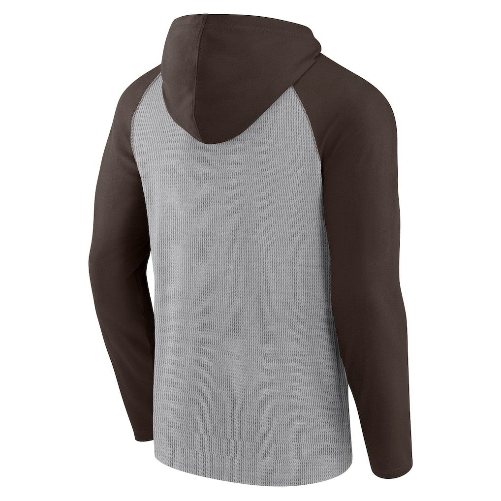 Fanatics Cleveland Browns Under Center Long Sleeve Hoodie T-Shirt Gray/Brown