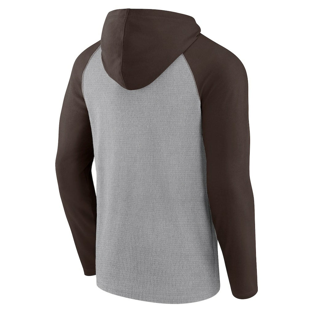 Fanatics Cleveland Browns Under Center Long Sleeve Hoodie T-Shirt Gray/Brown