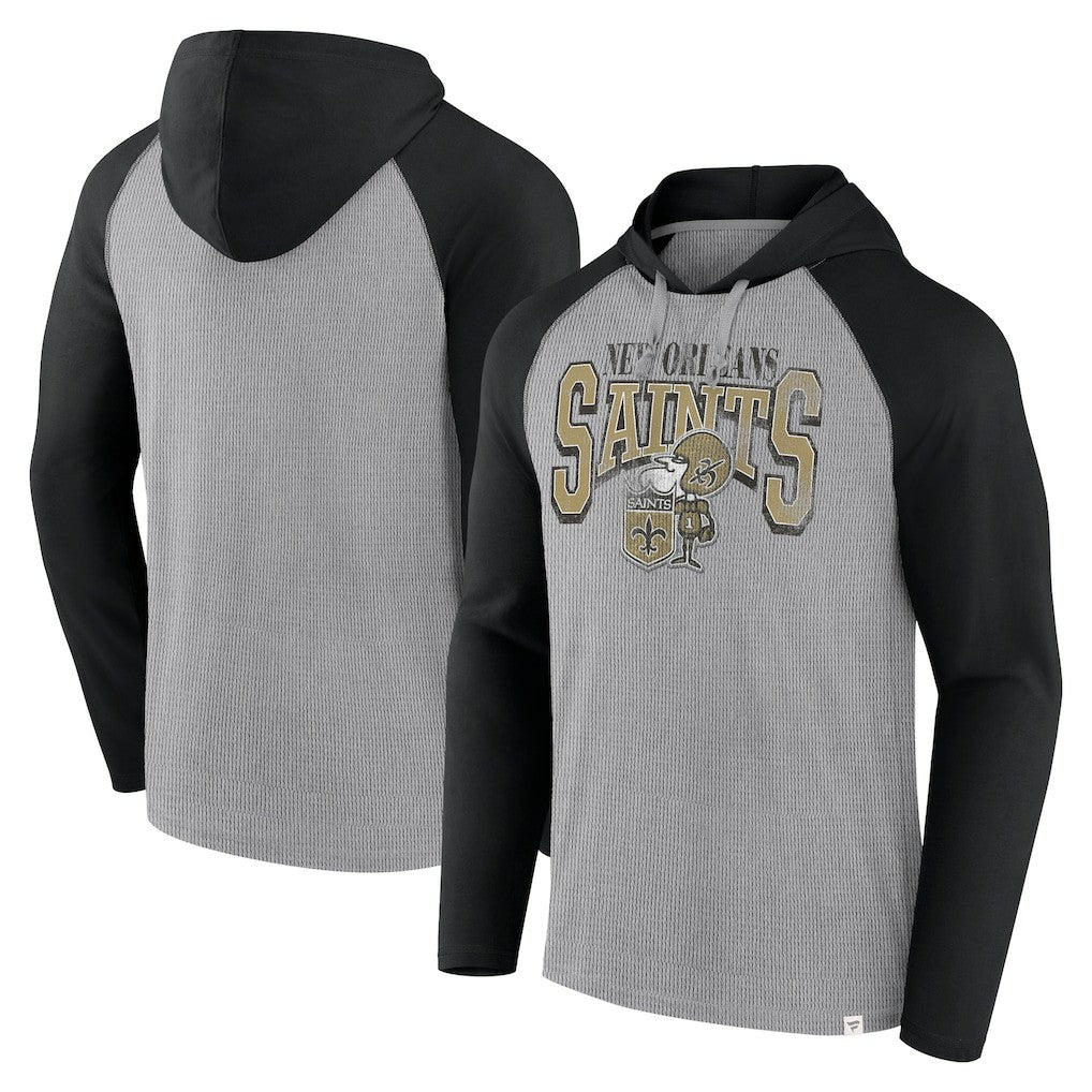 Fanatics New Orleans Saints Under Center Long Sleeve Hoodie T-Shirt Gray/Black