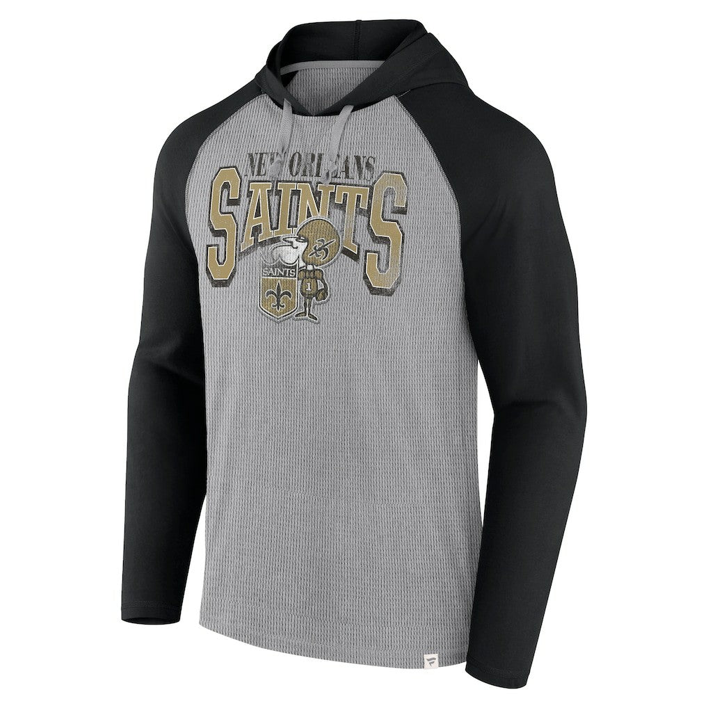 Fanatics New Orleans Saints Under Center Long Sleeve Hoodie T-Shirt Gray/Black