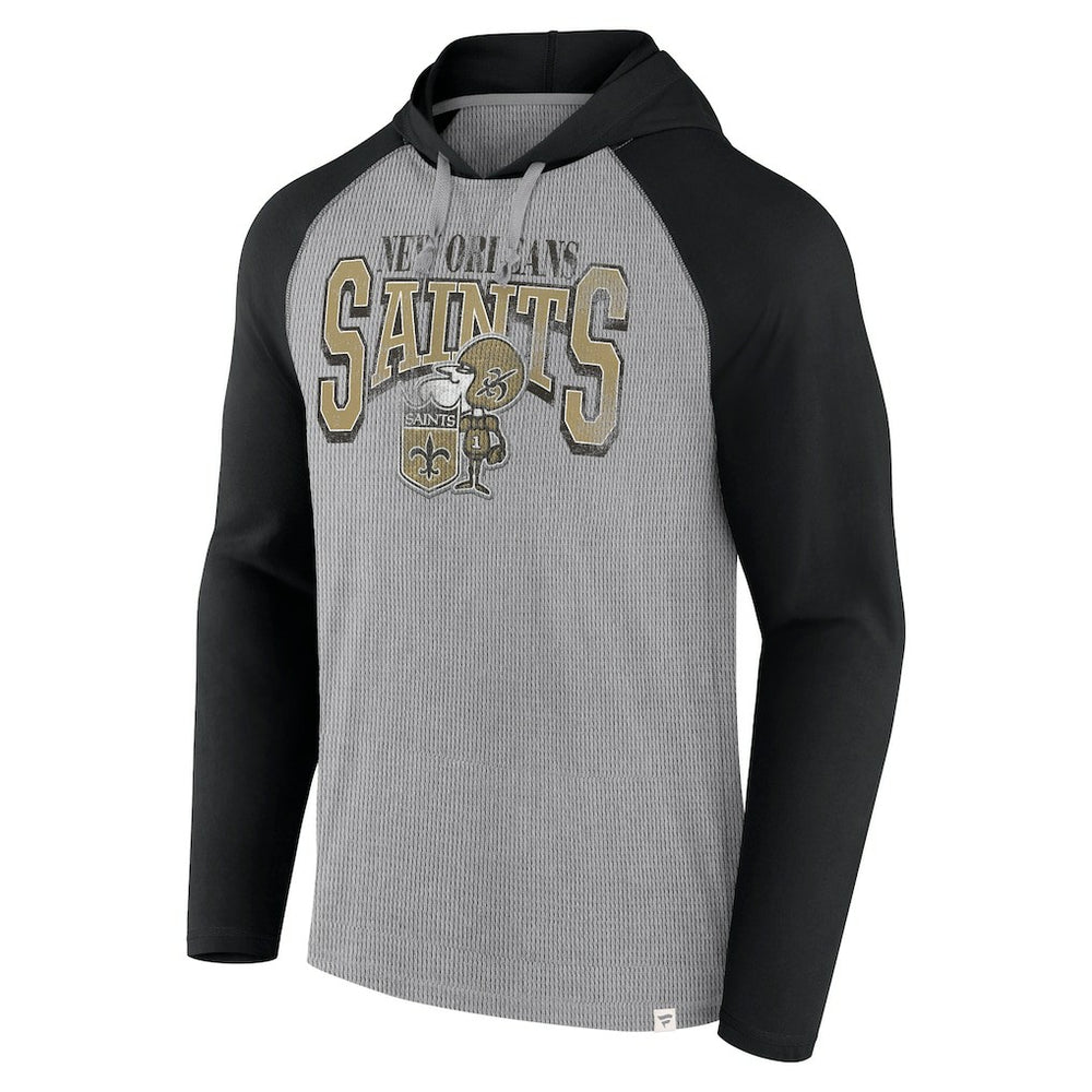 Fanatics New Orleans Saints Under Center Long Sleeve Hoodie T-Shirt Gray/Black