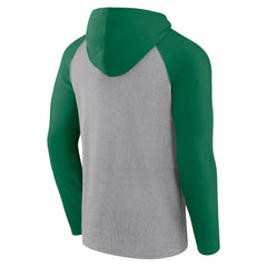 Fanatics Philadelphia Eagles Under Center Long Sleeve Hoodie T-Shirt Gray/Kelly Green