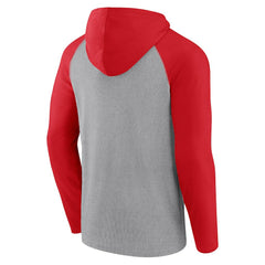 Fanatics San Francisco 49ers Under Center Long Sleeve Hoodie T-Shirt Gray/Scarlet