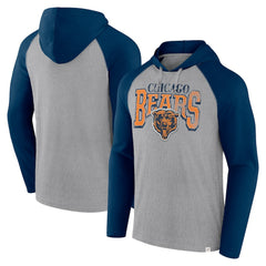 Fanatics Chicago Bears Under Center Long Sleeve Hoodie T-Shirt Gray/Navy