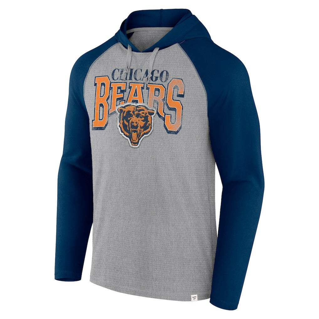 Fanatics Chicago Bears Under Center Long Sleeve Hoodie T-Shirt Gray/Navy