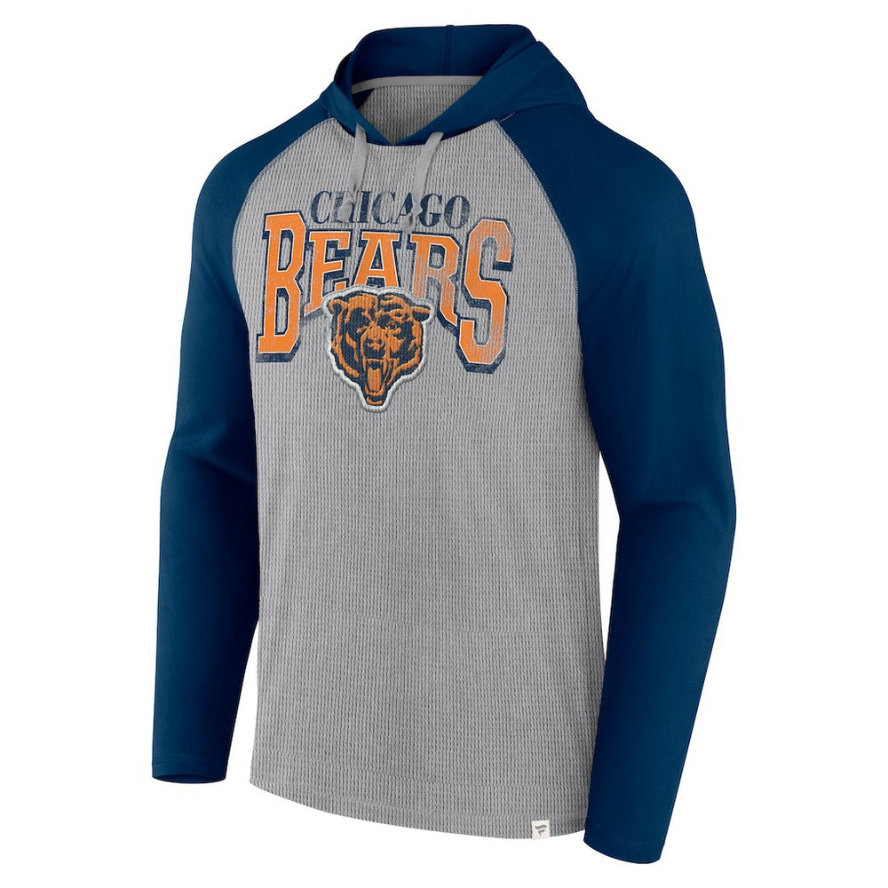 Fanatics Chicago Bears Under Center Long Sleeve Hoodie T-Shirt Gray/Navy