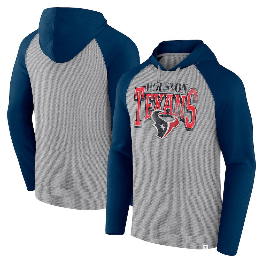 Fanatics Houston Texans Under Center Long Sleeve Hoodie T-Shirt Gray/Navy