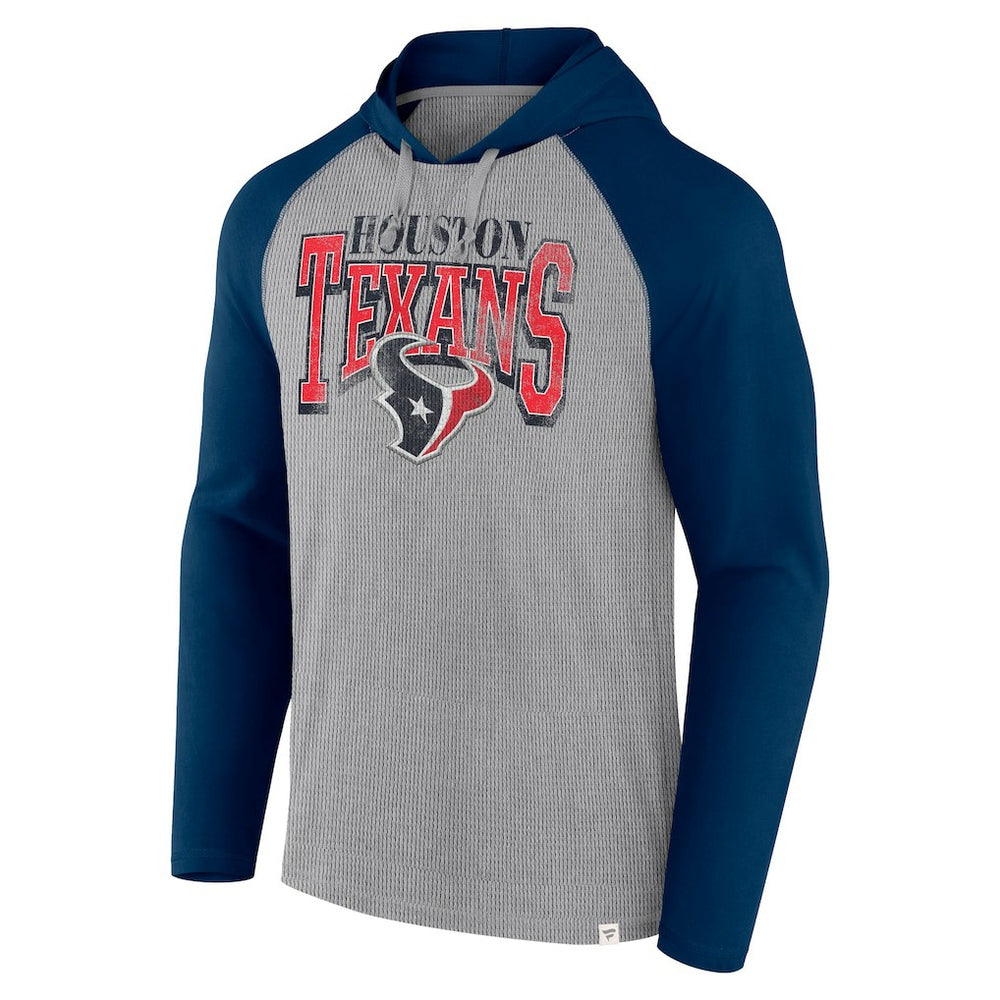Fanatics Houston Texans Under Center Long Sleeve Hoodie T-Shirt Gray/Navy