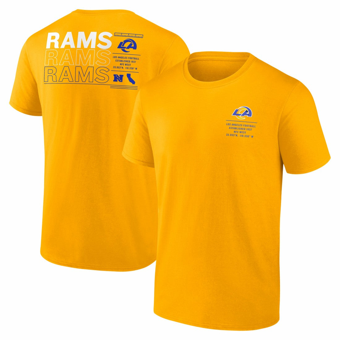 Fanatics Los Angeles Rams Repeat Stats T-Shirt Gold
