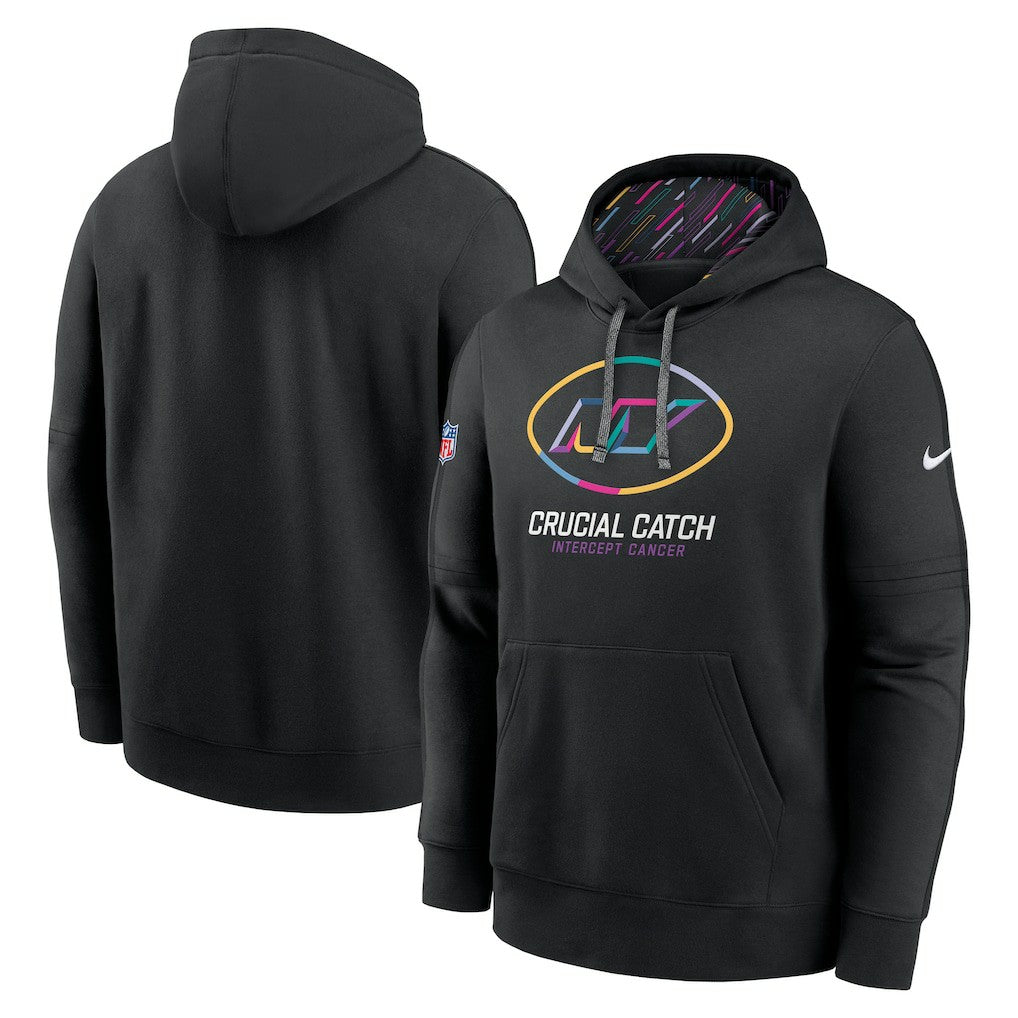 Nike New York Jets 2024 NFL Crucial Catch Club Pullover Hoodie Black