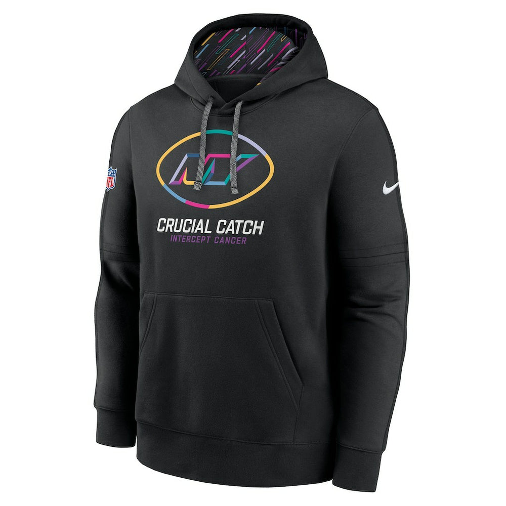 Nike New York Jets 2024 NFL Crucial Catch Club Pullover Hoodie Black