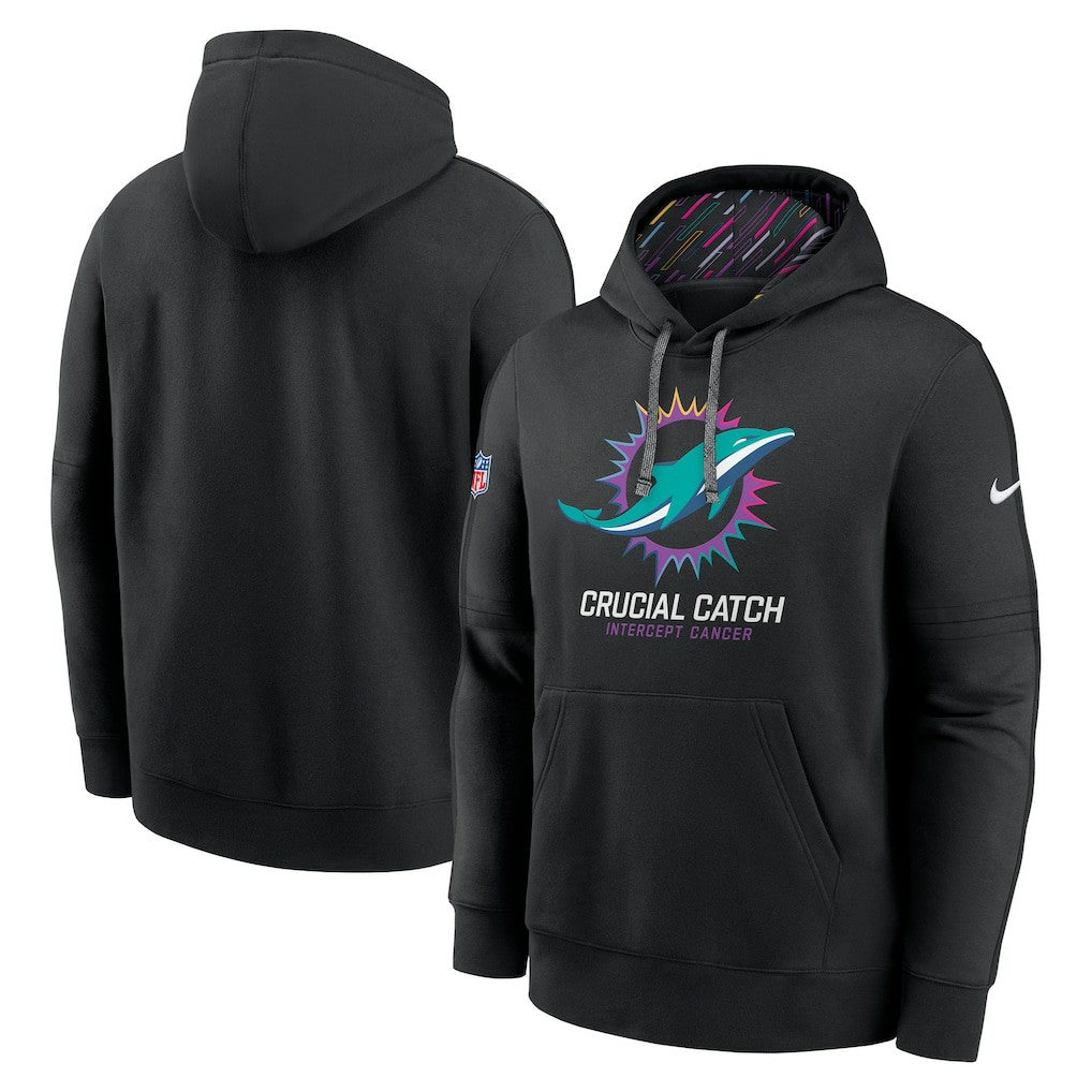Nike Miami Dolphins 2024 NFL Crucial Catch Club Pullover Hoodie Black