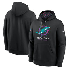 Nike Miami Dolphins 2024 NFL Crucial Catch Club Pullover Hoodie Black