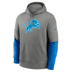 Nike Detroit Lions 2024 Sideline Club Pullover Hoodie Gray