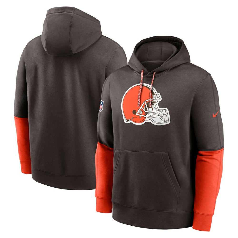 Nike Cleveland Browns 2024 Sideline Club Pullover Hoodie Brown