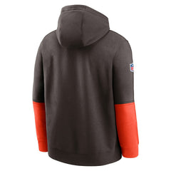 Nike Cleveland Browns 2024 Sideline Club Pullover Hoodie Brown