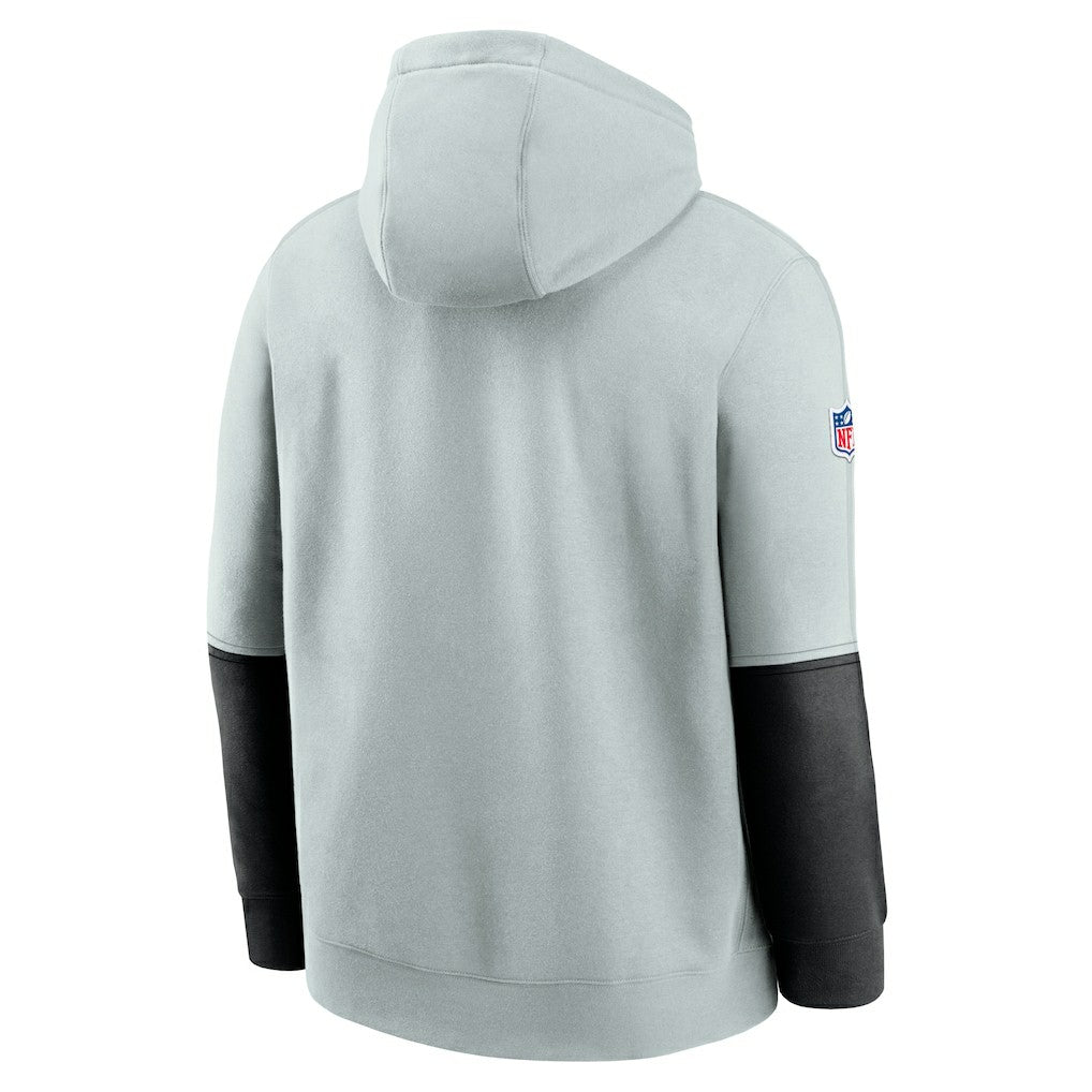 Nike Las Vegas Raiders 2024 Sideline Club Pullover Hoodie Silver