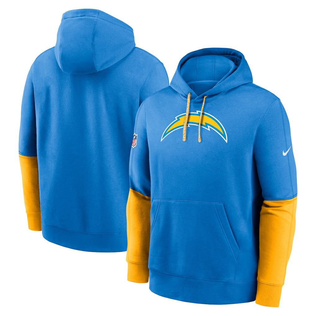 Nike Los Angeles Chargers 2024 Sideline Club Pullover Hoodie Powder Blue