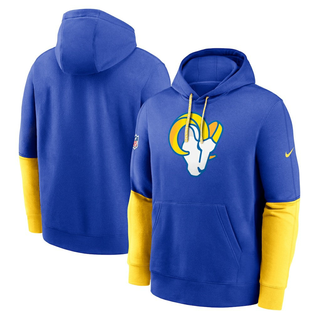 Nike Los Angeles Rams 2024 Sideline Club Pullover Hoodie Royal