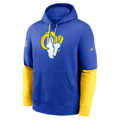 Nike Los Angeles Rams 2024 Sideline Club Pullover Hoodie Royal