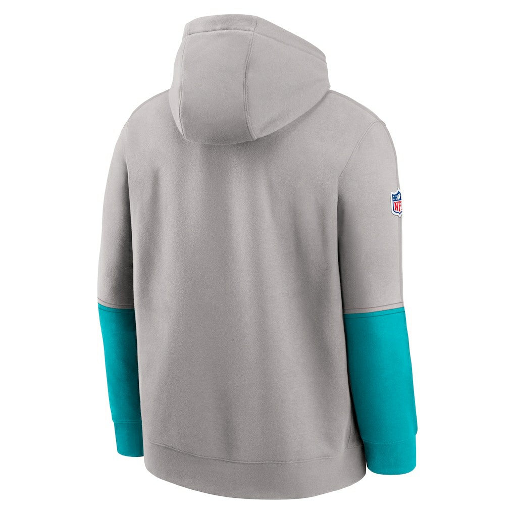 Nike Miami Dolphins 2024 Sideline Club Pullover Hoodie Gray