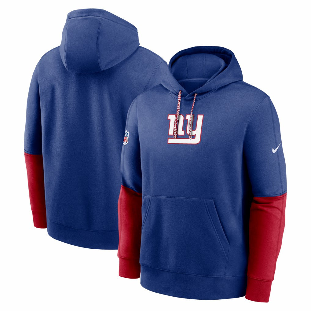 Nike New York Giants 2024 Sideline Club Pullover Hoodie Royal