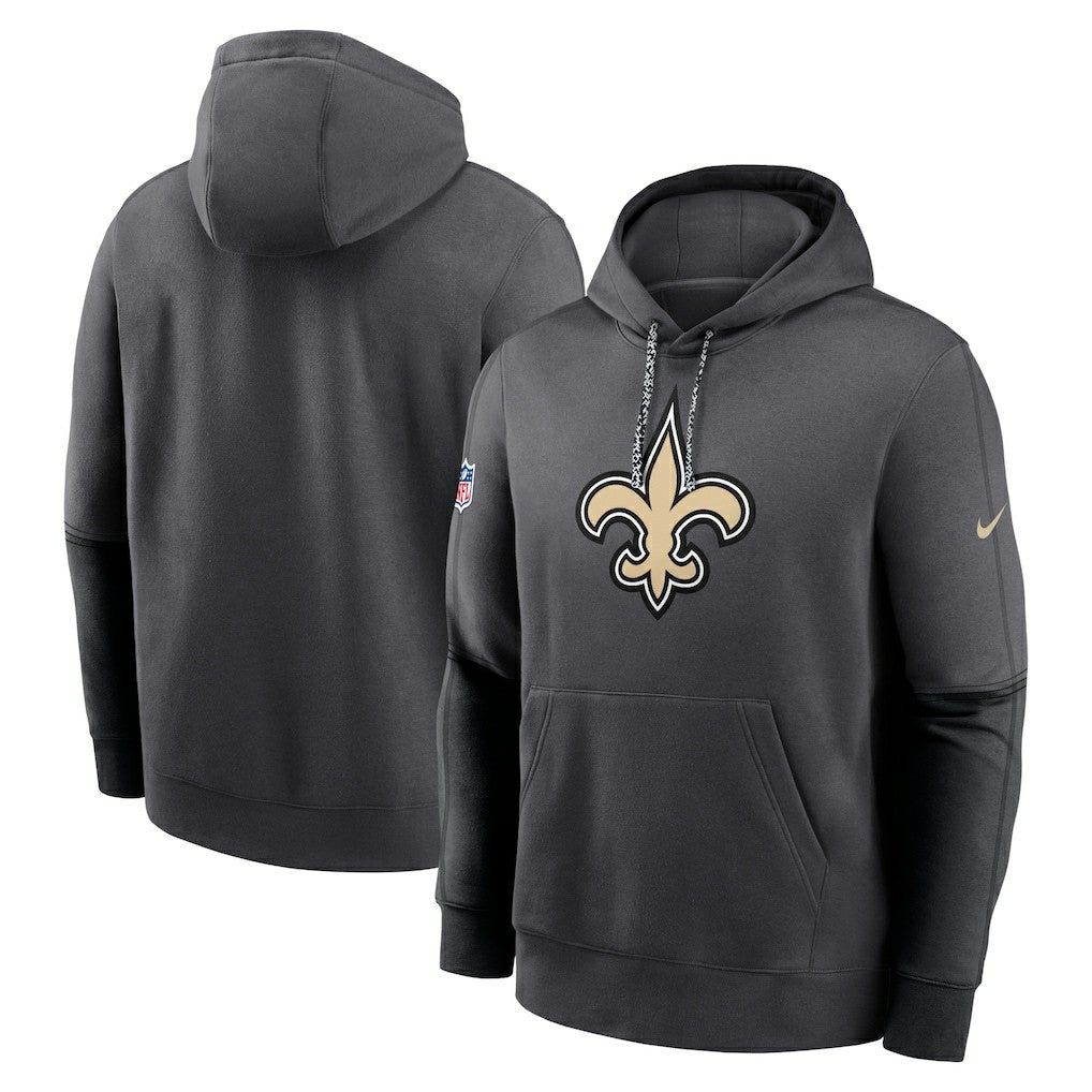 Nike New Orleans Saints 2024 Sideline Club Pullover Hoodie Anthracite