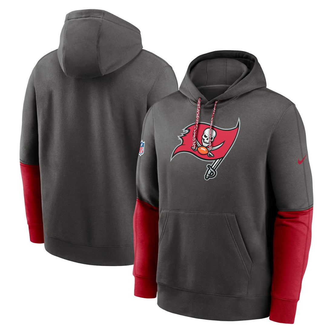 Nike Tampa Bay Buccaneers 2024 Sideline Club Pullover Hoodie Pewter