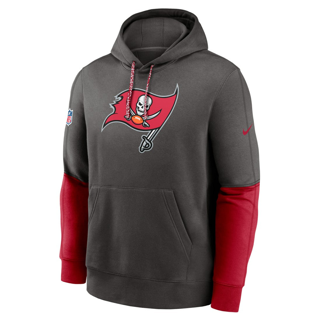 Nike Tampa Bay Buccaneers 2024 Sideline Club Pullover Hoodie Pewter