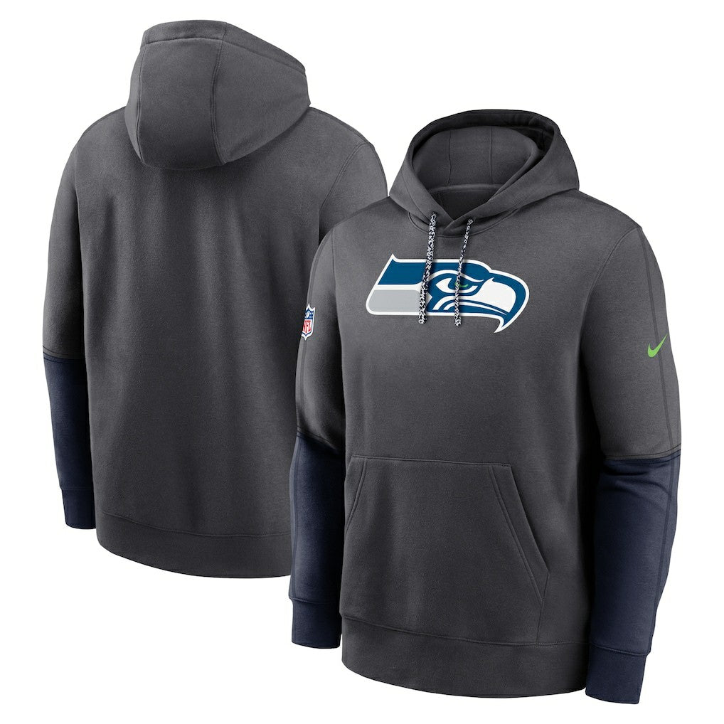 Nike Seattle Seahawks 2024 Sideline Club Pullover Hoodie Anthracite