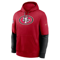 Nike San Francisco 49ers 2024 Sideline Club Pullover Hoodie Scarlet