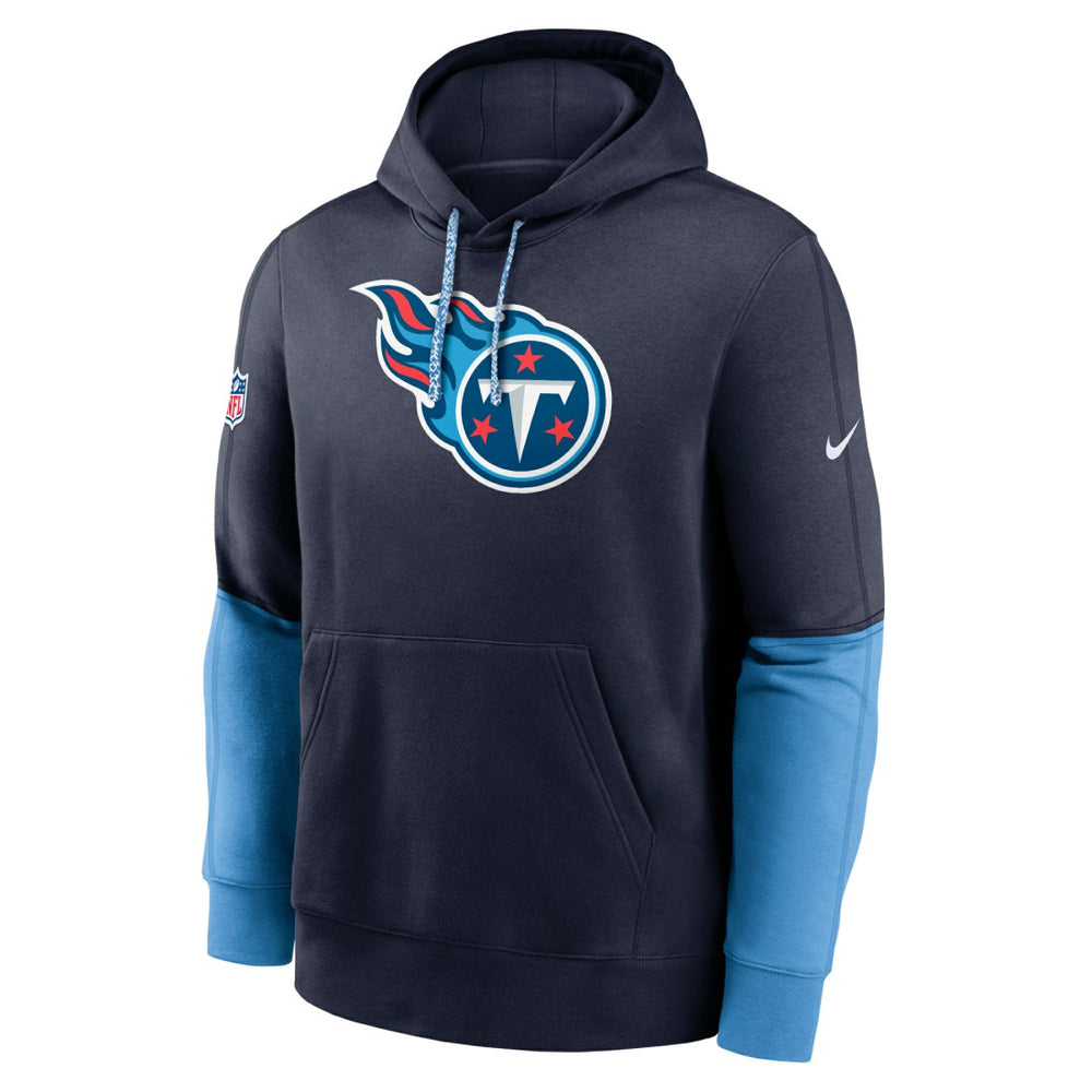 Nike Tennessee Titans 2024 Sideline Club Pullover Hoodie Navy