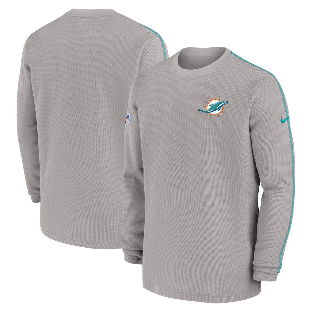 Nike Miami Dolphins 2024 Sideline Coaches Long Sleeve Top Gray
