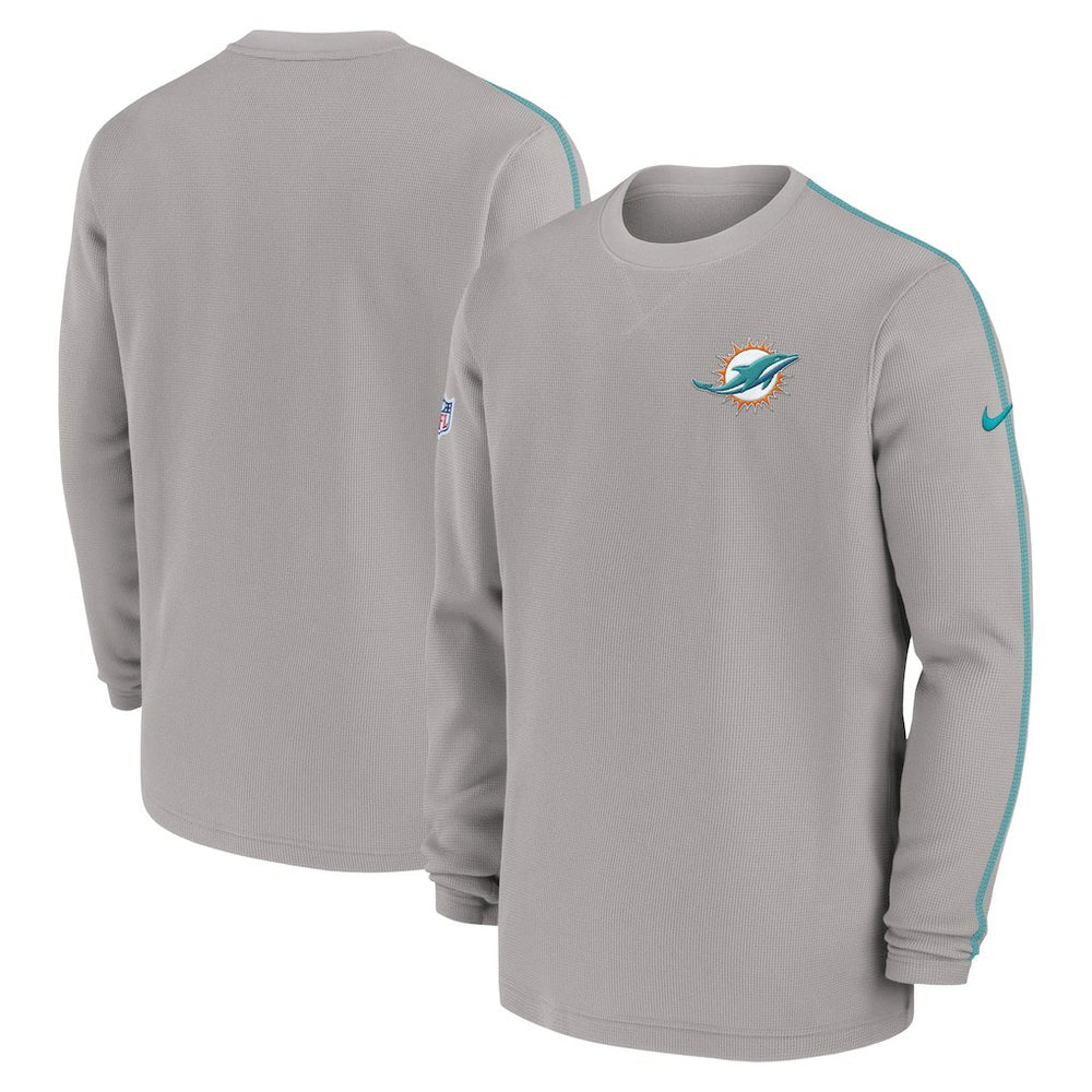 Nike Miami Dolphins 2024 Sideline Coaches Long Sleeve Top Gray