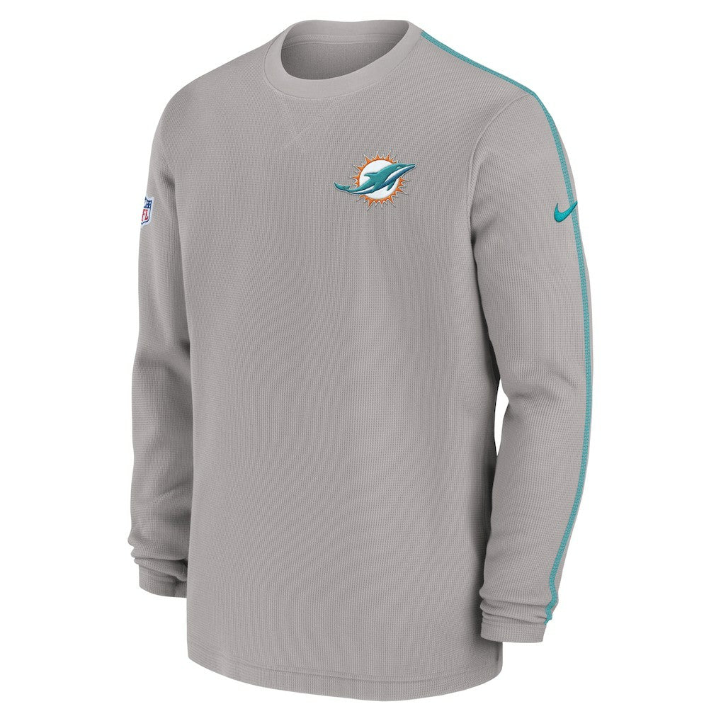 Nike Miami Dolphins 2024 Sideline Coaches Long Sleeve Top Gray